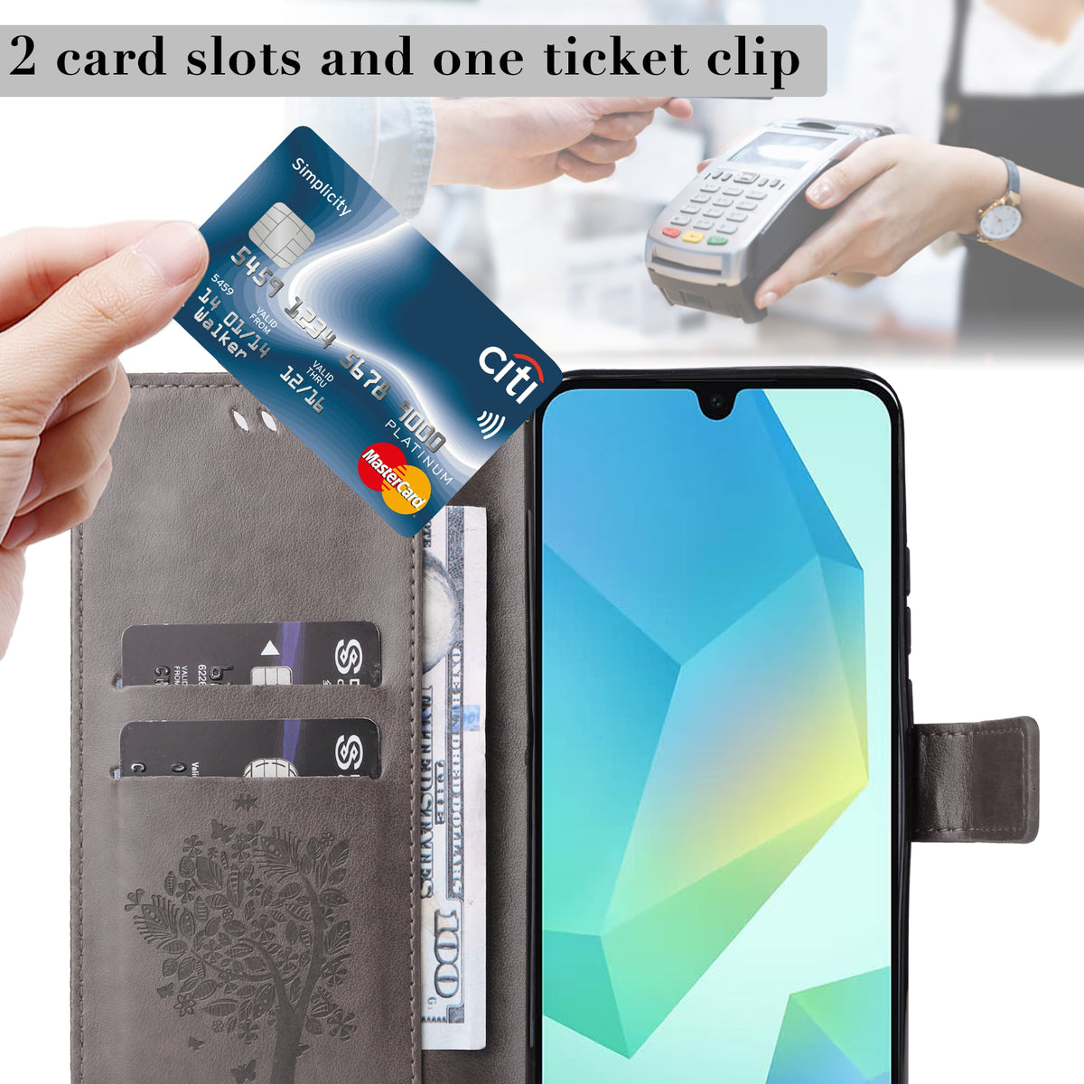 For Samsung Galaxy A18 5G / A17 5G / A26 5G / A16 5G / A16 4G Phone Case with Stand Cat Tree Pattern Leather Wallet Mobile Cover