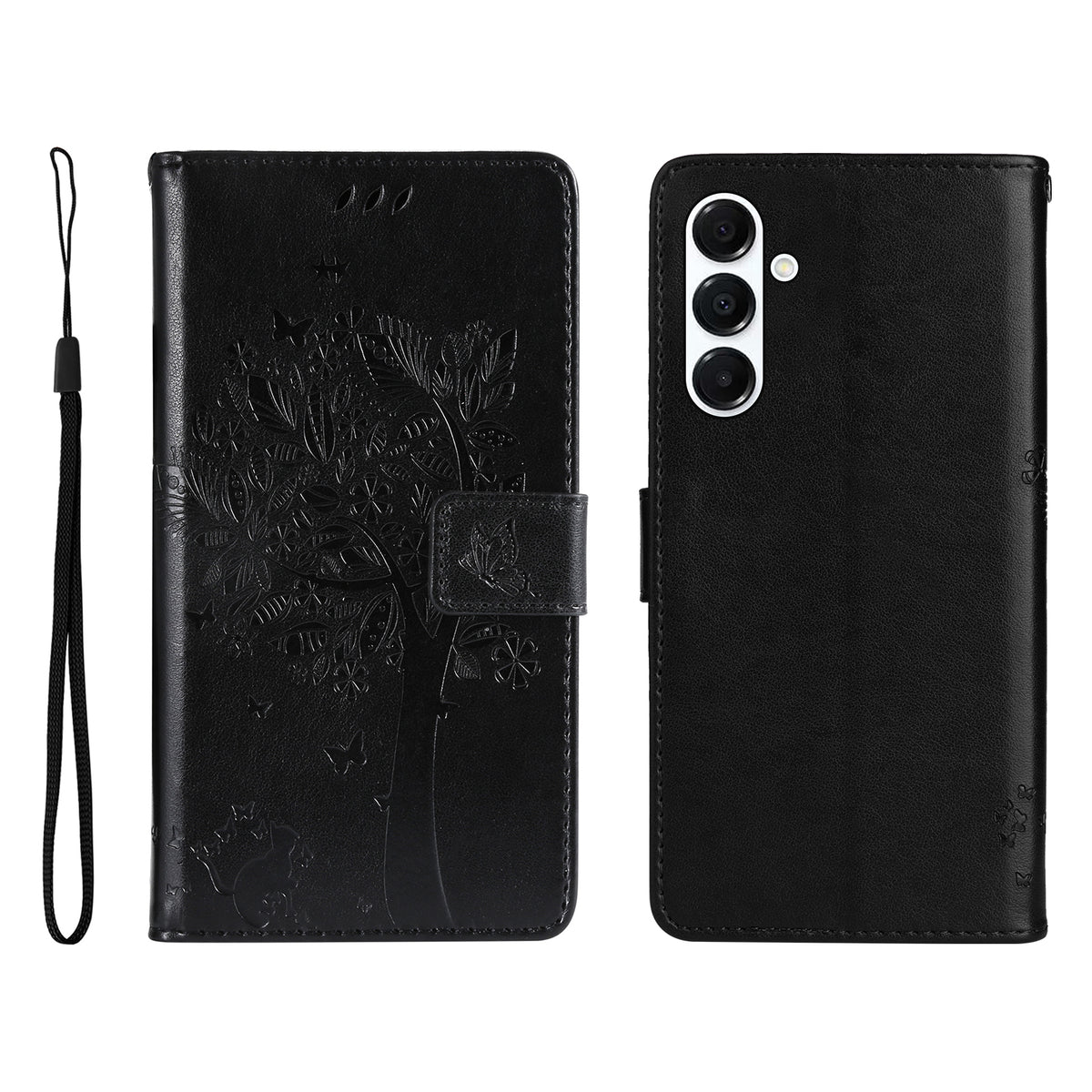 For Samsung Galaxy A18 5G / A17 5G / A26 5G / A16 5G / A16 4G Phone Case with Stand Cat Tree Pattern Leather Wallet Mobile Cover