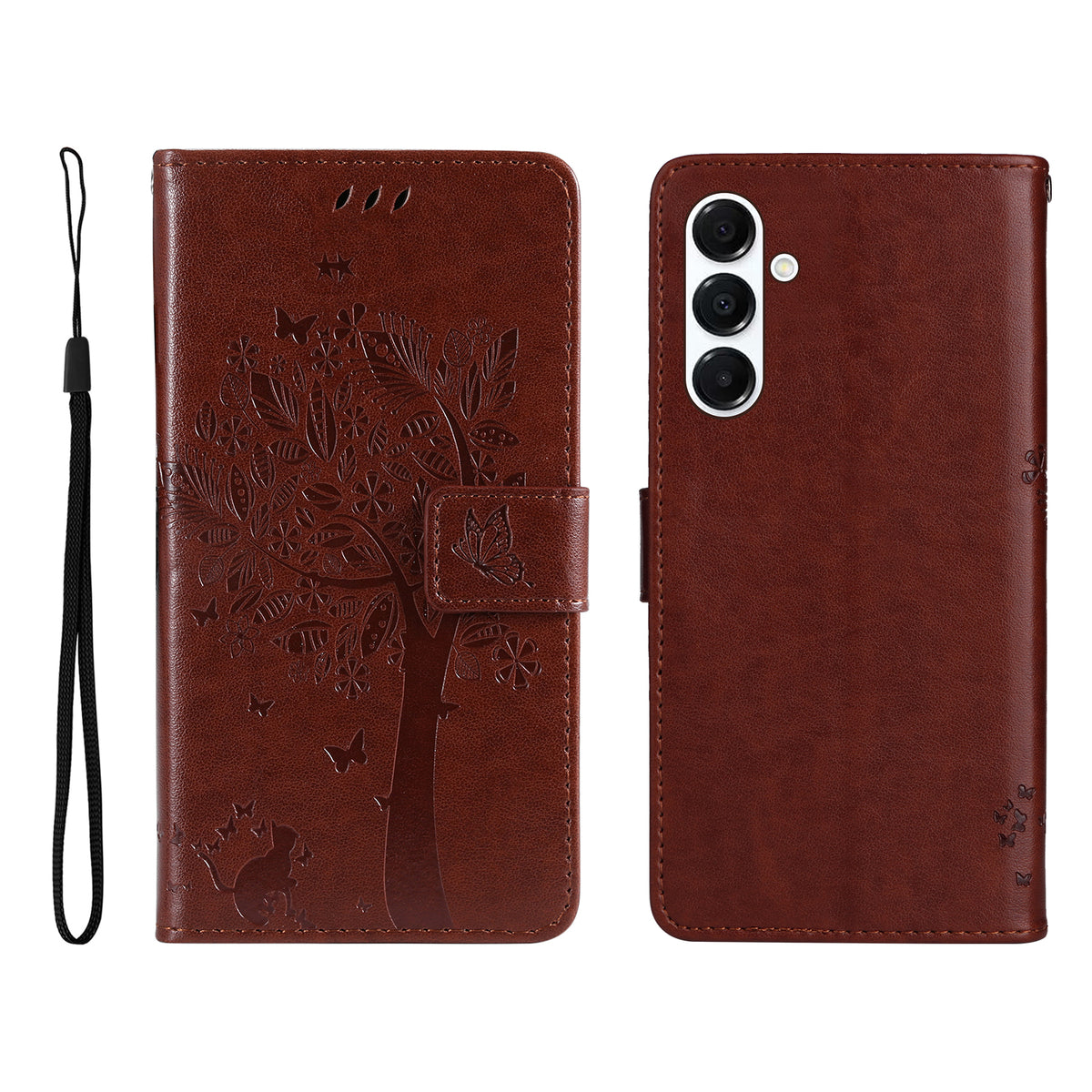 For Samsung Galaxy A18 5G / A17 5G / A26 5G / A16 5G / A16 4G Phone Case with Stand Cat Tree Pattern Leather Wallet Mobile Cover