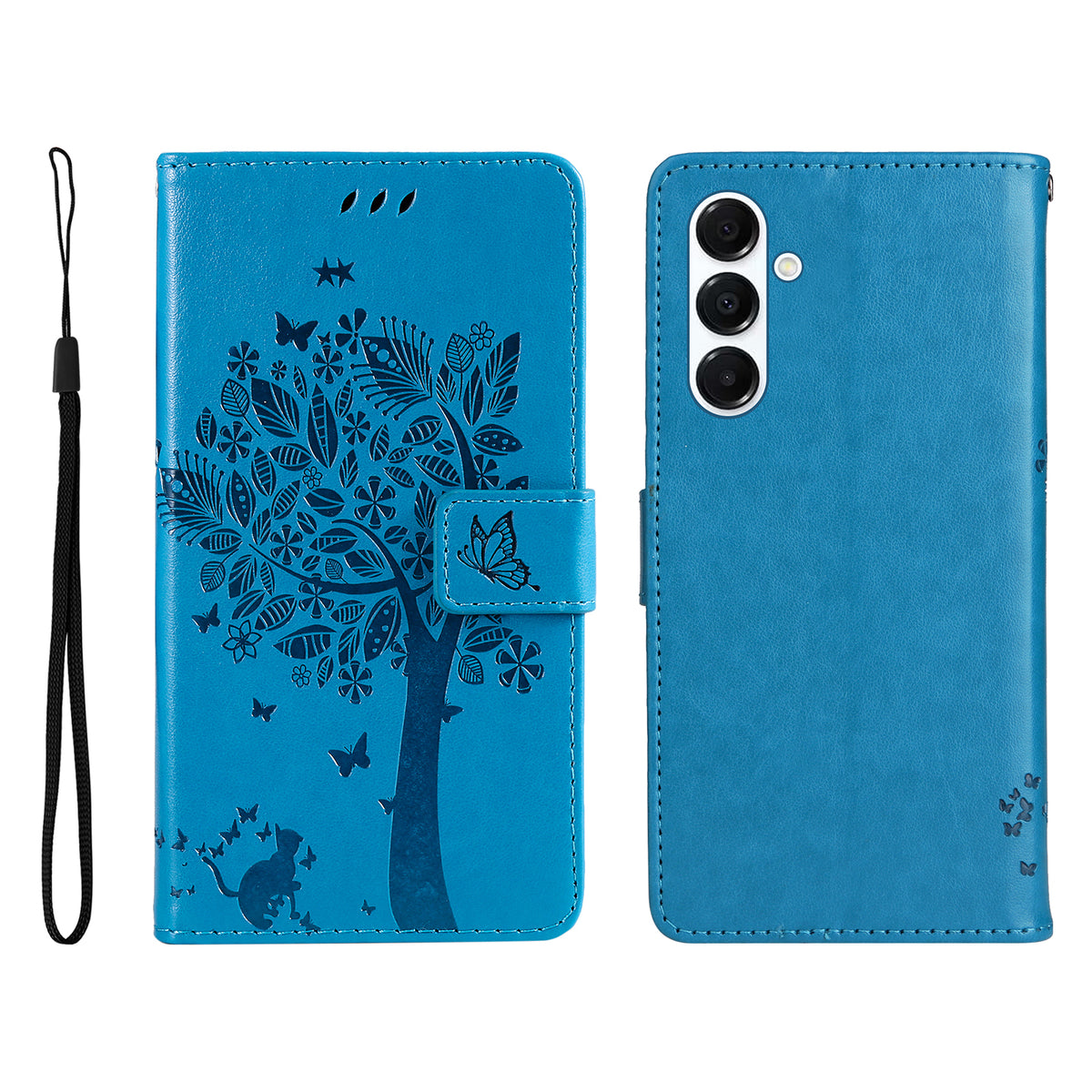 For Samsung Galaxy A18 5G / A17 5G / A26 5G / A16 5G / A16 4G Phone Case with Stand Cat Tree Pattern Leather Wallet Mobile Cover