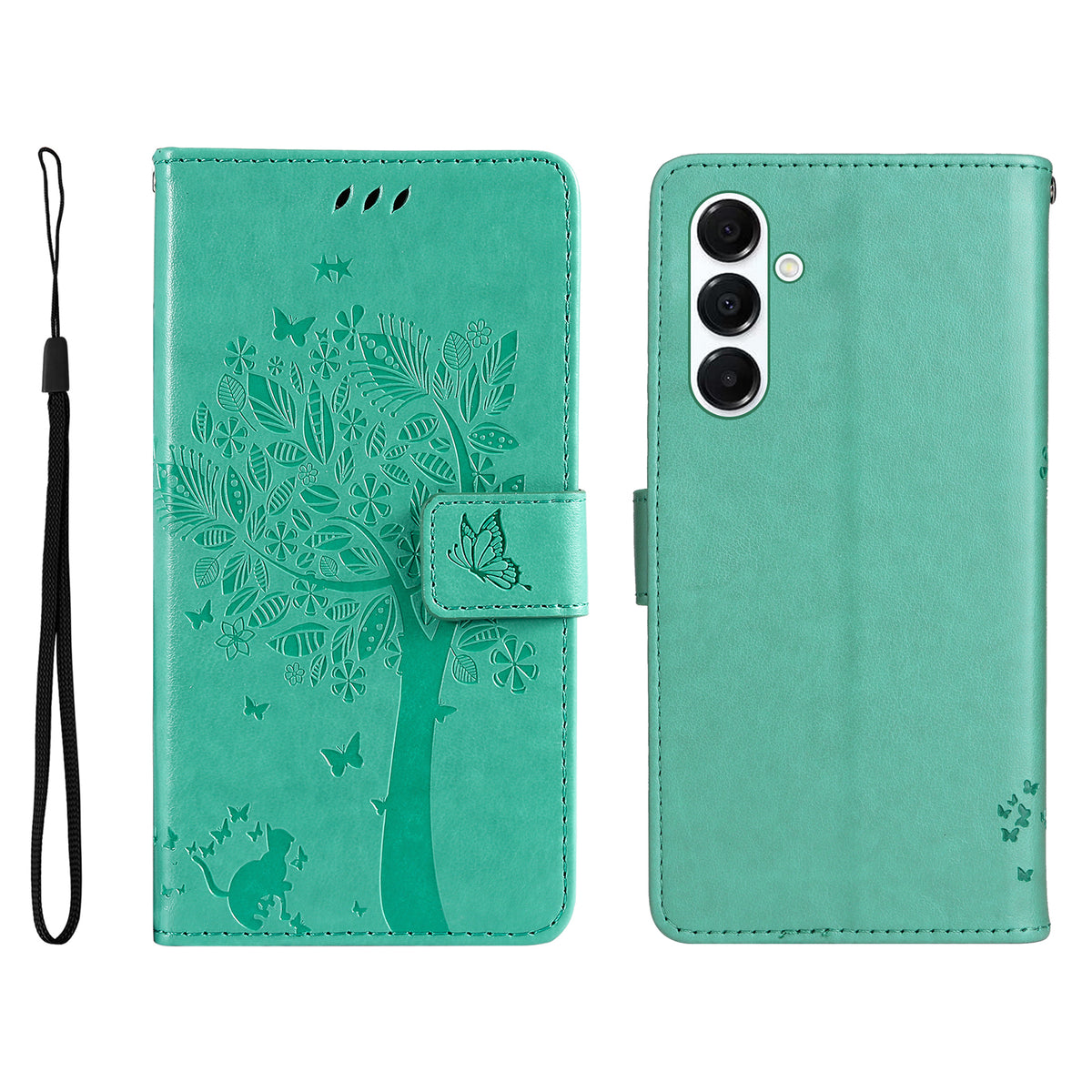 For Samsung Galaxy A18 5G / A17 5G / A26 5G / A16 5G / A16 4G Phone Case with Stand Cat Tree Pattern Leather Wallet Mobile Cover