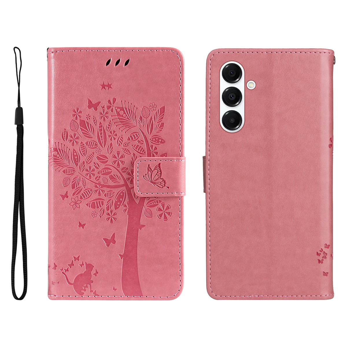 For Samsung Galaxy A18 5G / A17 5G / A26 5G / A16 5G / A16 4G Phone Case with Stand Cat Tree Pattern Leather Wallet Mobile Cover