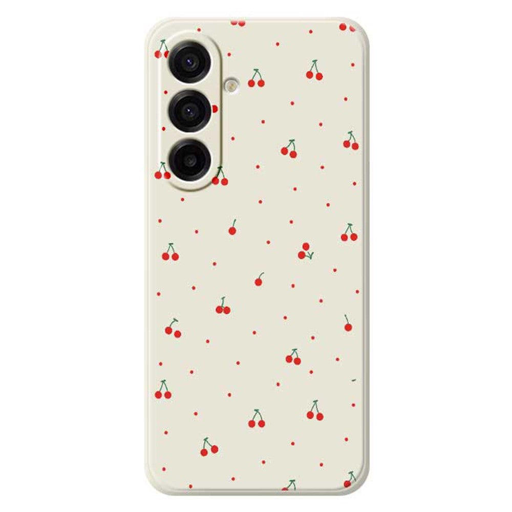 Til Samsung Galaxy A18 5G / A18 4G / A17 5G / A17 4G Cover med Røde Kirsebær og Lige Kant TPU Telefon Bagcover