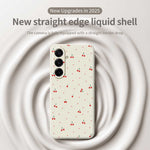 Til Samsung Galaxy A18 5G / A18 4G / A17 5G / A17 4G Cover med Røde Kirsebær og Lige Kant TPU Telefon Bagcover