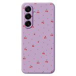 Til Samsung Galaxy A18 5G / A18 4G / A17 5G / A17 4G Cover med Røde Kirsebær og Lige Kant TPU Telefon Bagcover