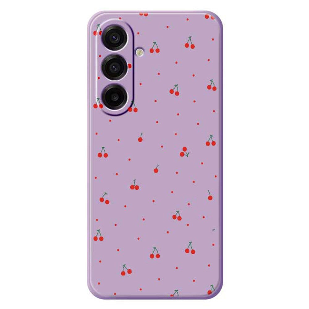 Til Samsung Galaxy A18 5G / A18 4G / A17 5G / A17 4G Cover med Røde Kirsebær og Lige Kant TPU Telefon Bagcover
