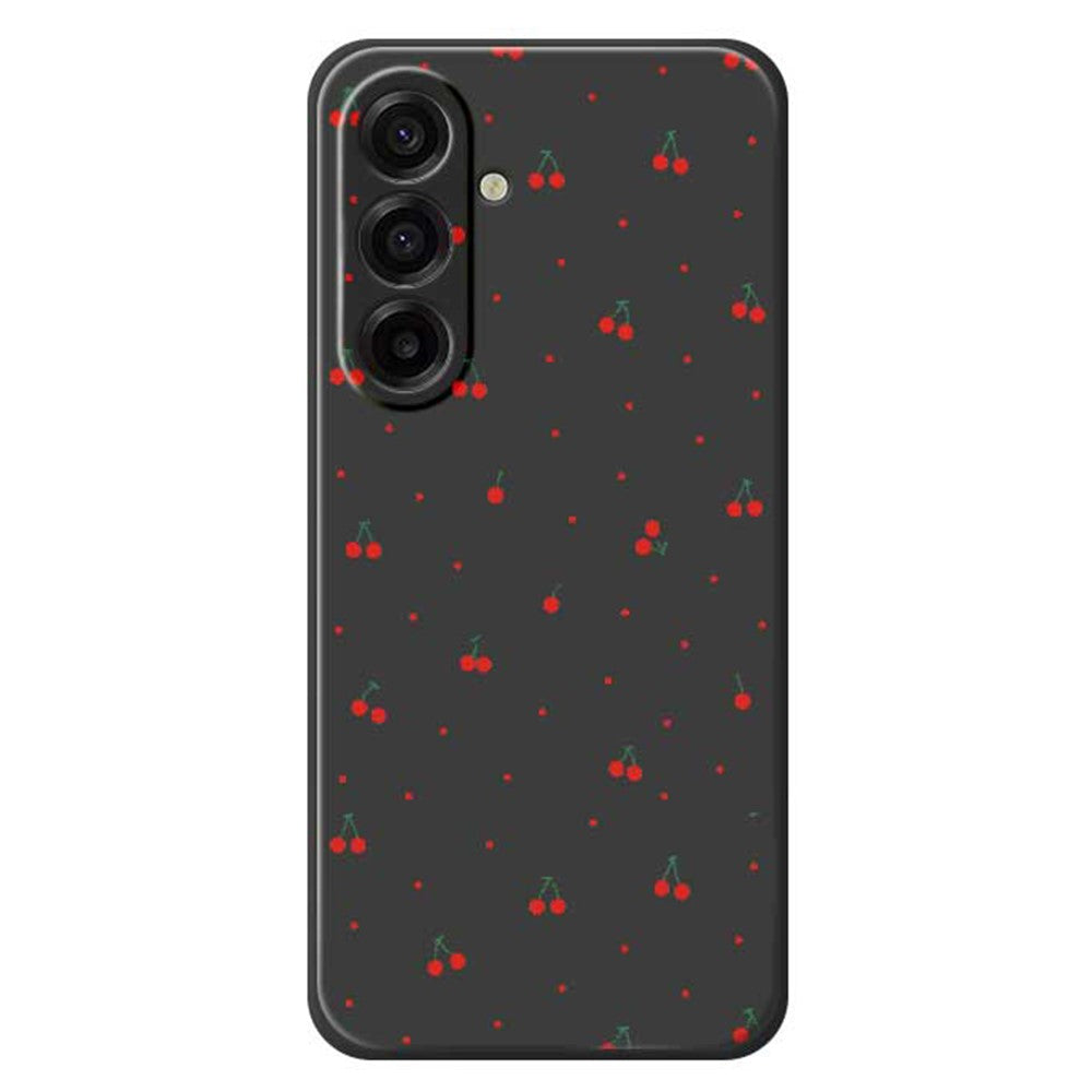 Til Samsung Galaxy A18 5G / A18 4G / A17 5G / A17 4G Cover med Røde Kirsebær og Lige Kant TPU Telefon Bagcover