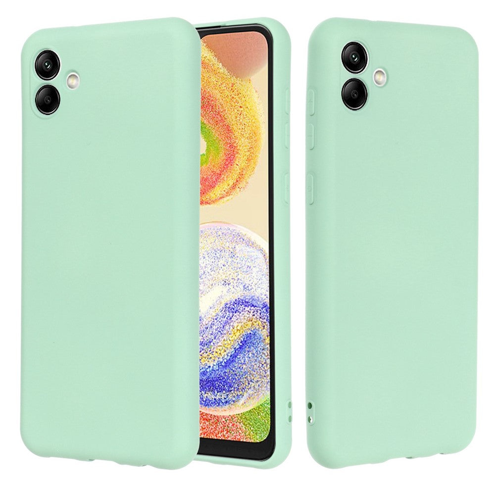Til Samsung Galaxy A04 4G (164,4 x 76,3 x 9,1 mm) Flydende Silikone Telefoncover Ridsefast Blødt Fiberfor Kamerabeskyttelsescover med Rem