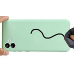 Til Samsung Galaxy A04 4G (164,4 x 76,3 x 9,1 mm) Flydende Silikone Telefoncover Ridsefast Blødt Fiberfor Kamerabeskyttelsescover med Rem