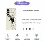 Til Samsung Galaxy A18 5G / A18 4G / A17 5G / A17 4G Cover Spider Mønster Printet Lige Kant TPU Telefon Bagcover