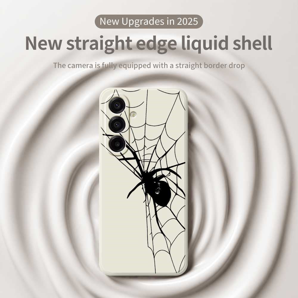 Til Samsung Galaxy A18 5G / A18 4G / A17 5G / A17 4G Cover Spider Mønster Printet Lige Kant TPU Telefon Bagcover