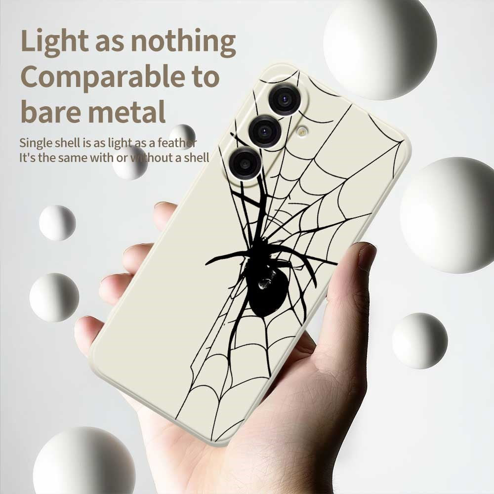 Til Samsung Galaxy A18 5G / A18 4G / A17 5G / A17 4G Cover Spider Mønster Printet Lige Kant TPU Telefon Bagcover