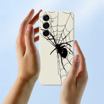 Til Samsung Galaxy A18 5G / A18 4G / A17 5G / A17 4G Cover Spider Mønster Printet Lige Kant TPU Telefon Bagcover