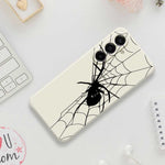 Til Samsung Galaxy A18 5G / A18 4G / A17 5G / A17 4G Cover Spider Mønster Printet Lige Kant TPU Telefon Bagcover