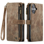 CASEME For iPhone 17 Wallet Case C30 Leather Phone Cover with 10 Card Holder Zipper Pocket