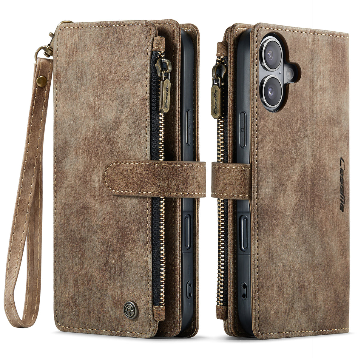 CASEME For iPhone 17 Wallet Case C30 Leather Phone Cover with 10 Card Holder Zipper Pocket