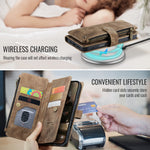 CASEME For iPhone 17 Wallet Case C30 Leather Phone Cover with 10 Card Holder Zipper Pocket
