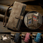 CASEME For iPhone 17 Wallet Case C30 Leather Phone Cover with 10 Card Holder Zipper Pocket