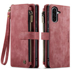 CASEME-cover til Samsung Galaxy A18 5G / A18 4G / A17 5G / A17 4G med rem, C30-lynlås og flere kortholdere, PU-læderetui