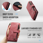 CASEME För Samsung Galaxy A18 5G / A18 4G / A17 5G / A17 4G mobilskal med Rem C30 Dragkedja Flera Korthållare PU-läderfodral