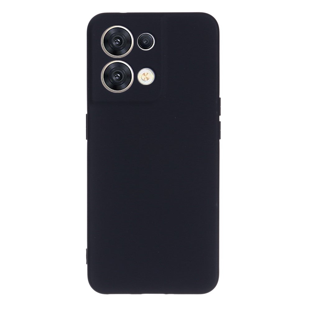 For Oppo Reno8 5G (Global Version) Soft Liquid Silicone Case Anti-Fingerprint Anti-Scratch Fiber Lining Camera Protective Phone Cover with Strap