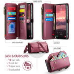 CASEME För Samsung Galaxy A18 5G / A18 4G / A17 5G / A17 4G Läderfodral C36 Dragkedja 10 Kortfack mobilskal med Remmar