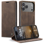 CASEME For iPhone 18 Pro / 17 Pro Wallet Case  013 Series PU Leather Phone Cover Stand