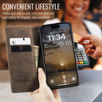 CASEME For iPhone 18 Pro / 17 Pro Wallet Case  013 Series PU Leather Phone Cover Stand