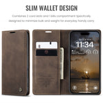 CASEME For iPhone 18 Pro / 17 Pro Wallet Case  013 Series PU Leather Phone Cover Stand