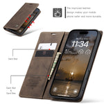 CASEME For iPhone 18 Pro / 17 Pro Wallet Case  013 Series PU Leather Phone Cover Stand