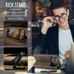 CASEME For iPhone 18 Pro / 17 Pro Wallet Case  013 Series PU Leather Phone Cover Stand