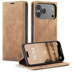 CASEME For iPhone 18 Pro / 17 Pro Wallet Case  013 Series PU Leather Phone Cover Stand