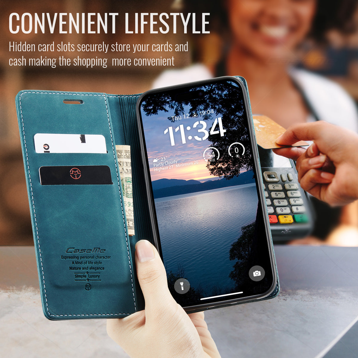 CASEME For iPhone 18 Pro Max / 17 Pro Max Wallet Case  013 Series PU Leather Phone Cover Stand