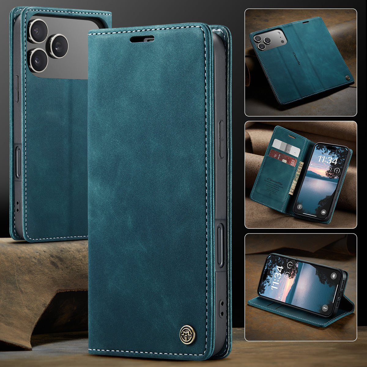 CASEME 013 iPhone 18 Pro Max / 17 Pro Max Plånboksfodral - Blå