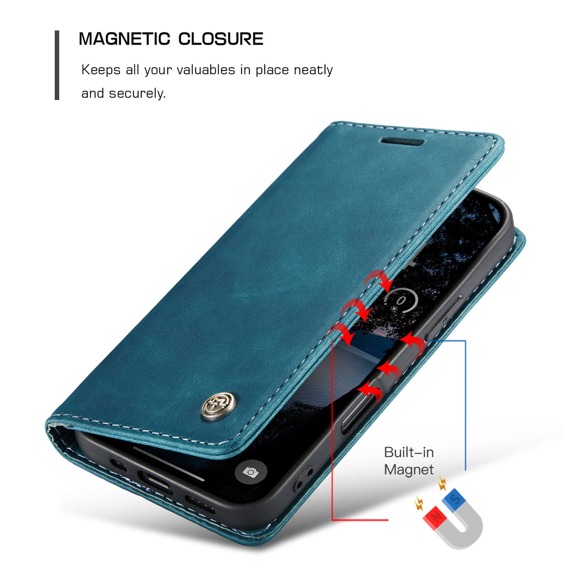 CASEME For iPhone 18 Pro Max / 17 Pro Max Wallet Case  013 Series PU Leather Phone Cover Stand
