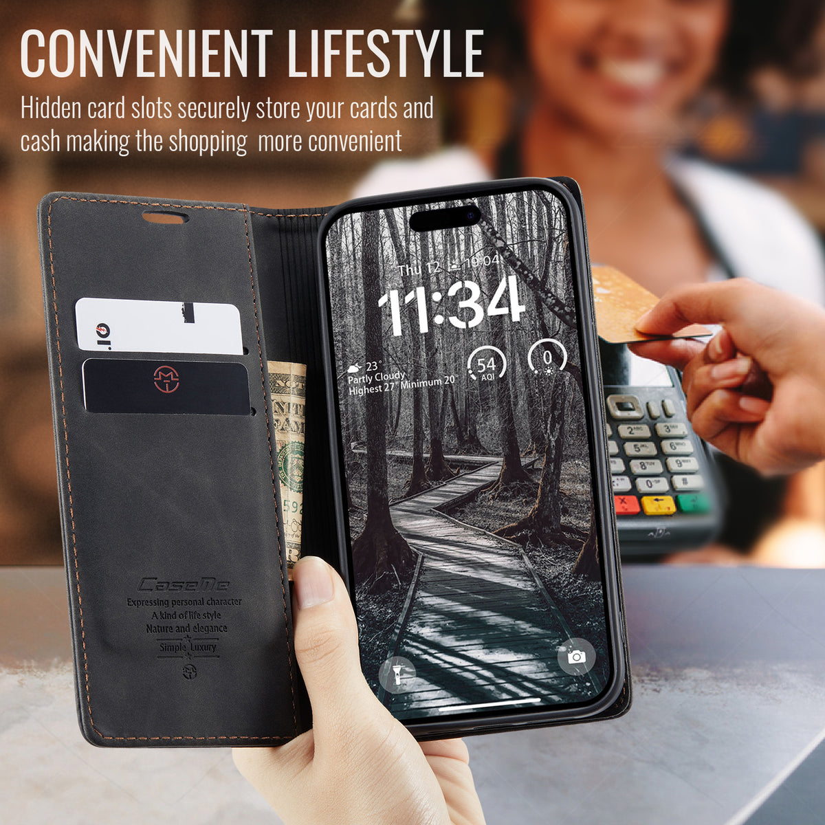 CASEME 013 iPhone 18 Pro Max / 17 Pro Max Plånboksfodral - Svart