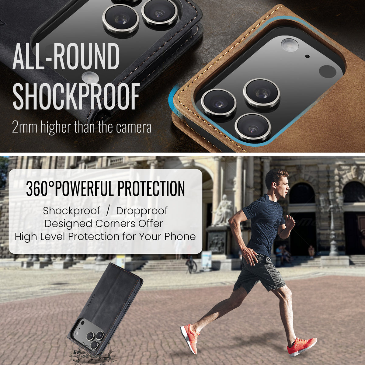 CASEME 013 iPhone 18 Pro Max / 17 Pro Max Plånboksfodral - Svart