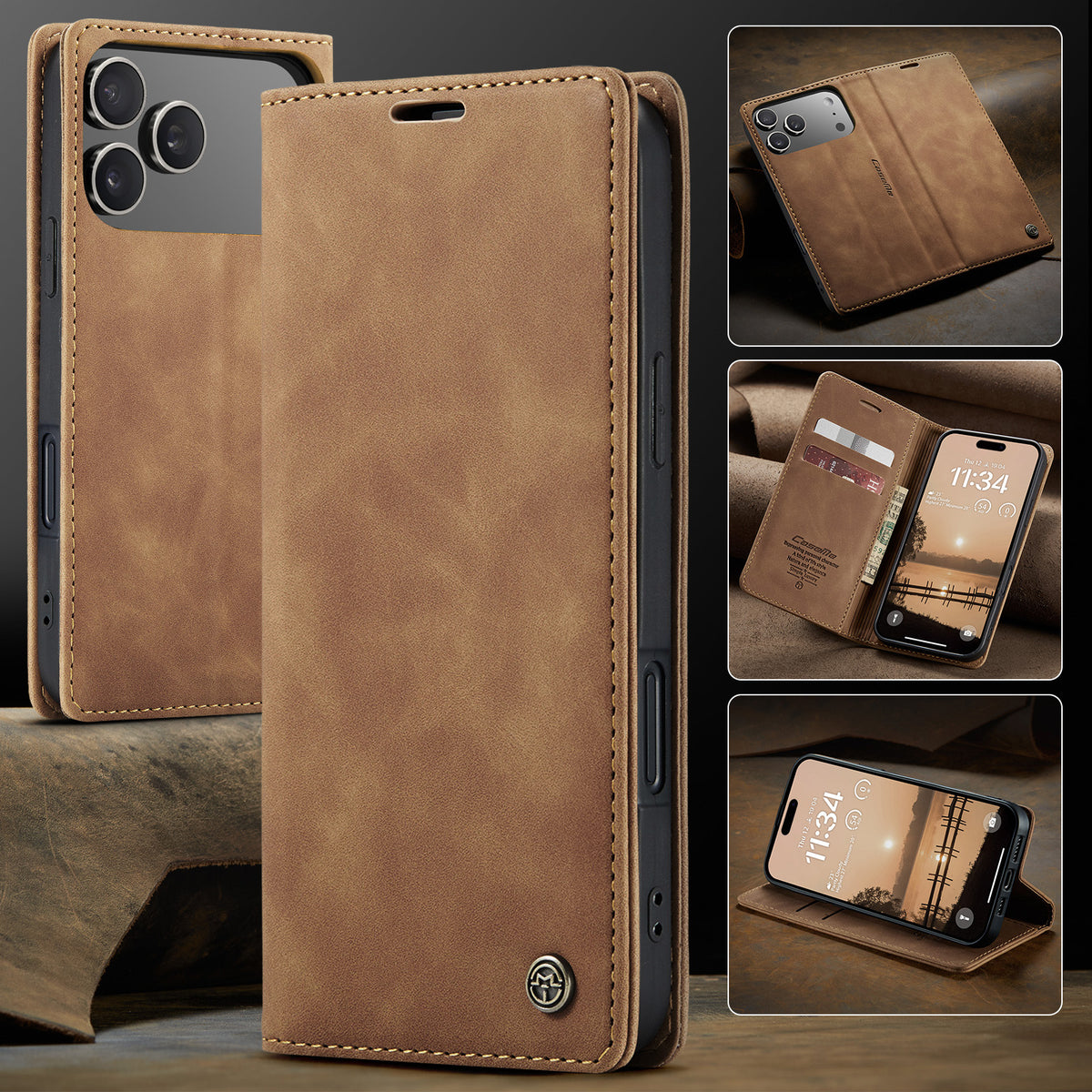 CASEME 013 iPhone 18 Pro Max / 17 Pro Max Plånboksfodral - Brun