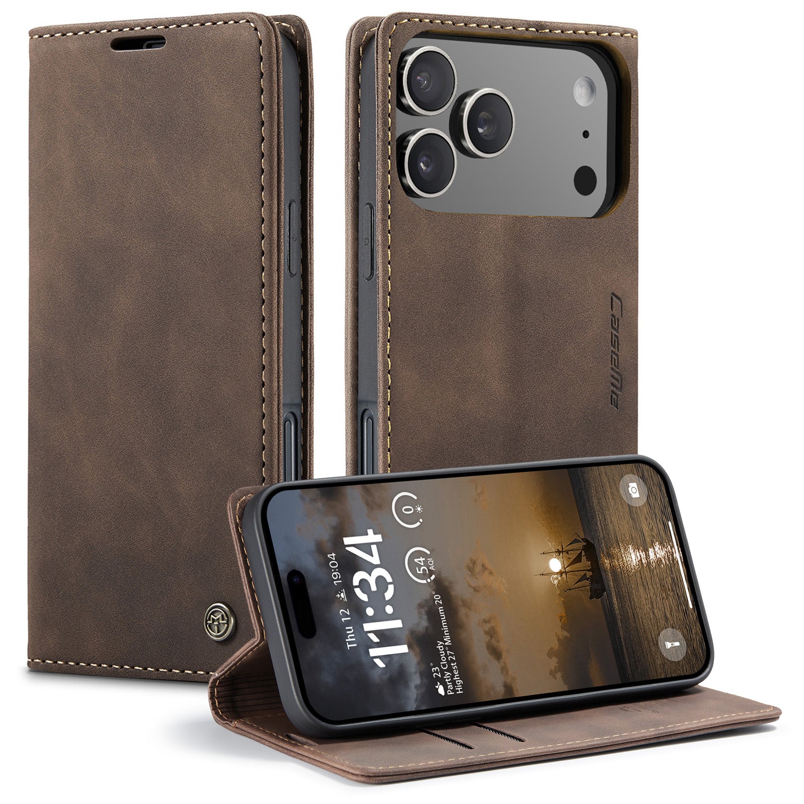 CASEME 013 iPhone 18 Pro Max / 17 Pro Max Plånboksfodral - Kaffe
