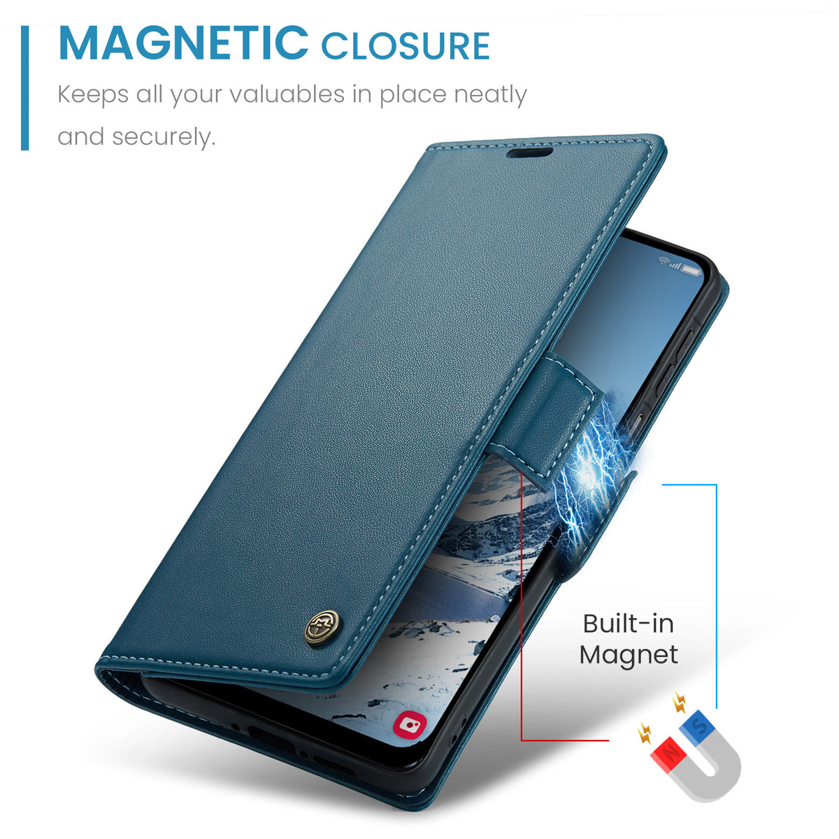 CASEME För Samsung Galaxy A18 5G / A18 4G / A17 5G / A17 4G Skal 023 Serien RFID-blockerande Glansigt Stativ mobilskal
