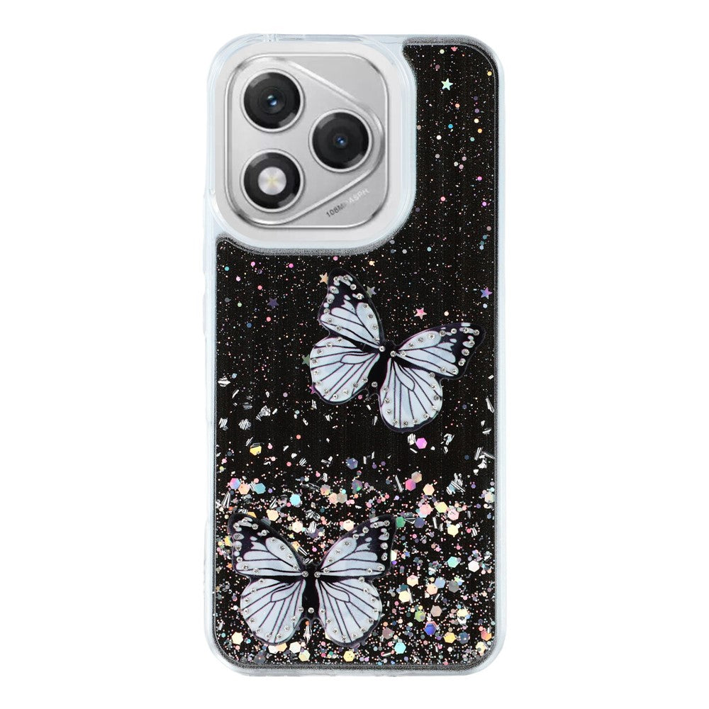 For Honor 400 Lite 5G Cover i Epoxy PVC med Sommerfugl TPU Estetik