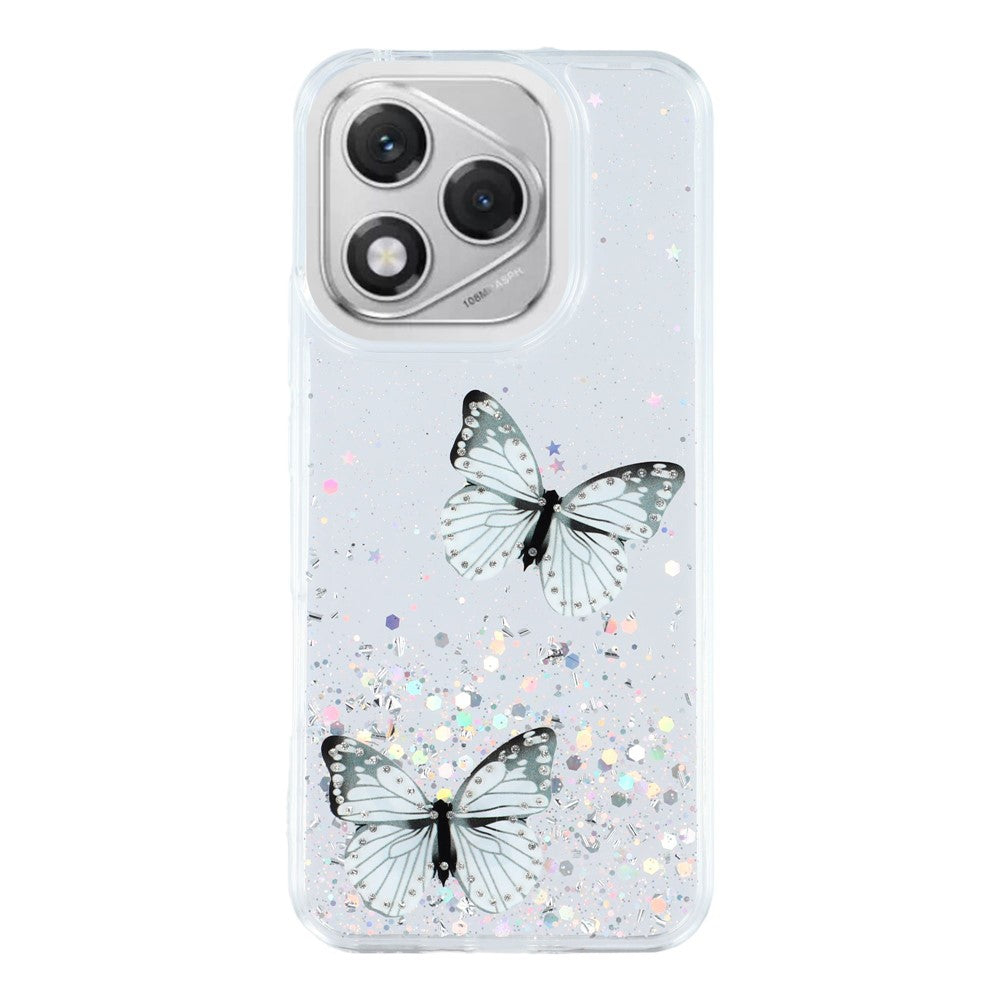 For Honor 400 Lite 5G Cover i Epoxy PVC med Sommerfugl TPU Estetik