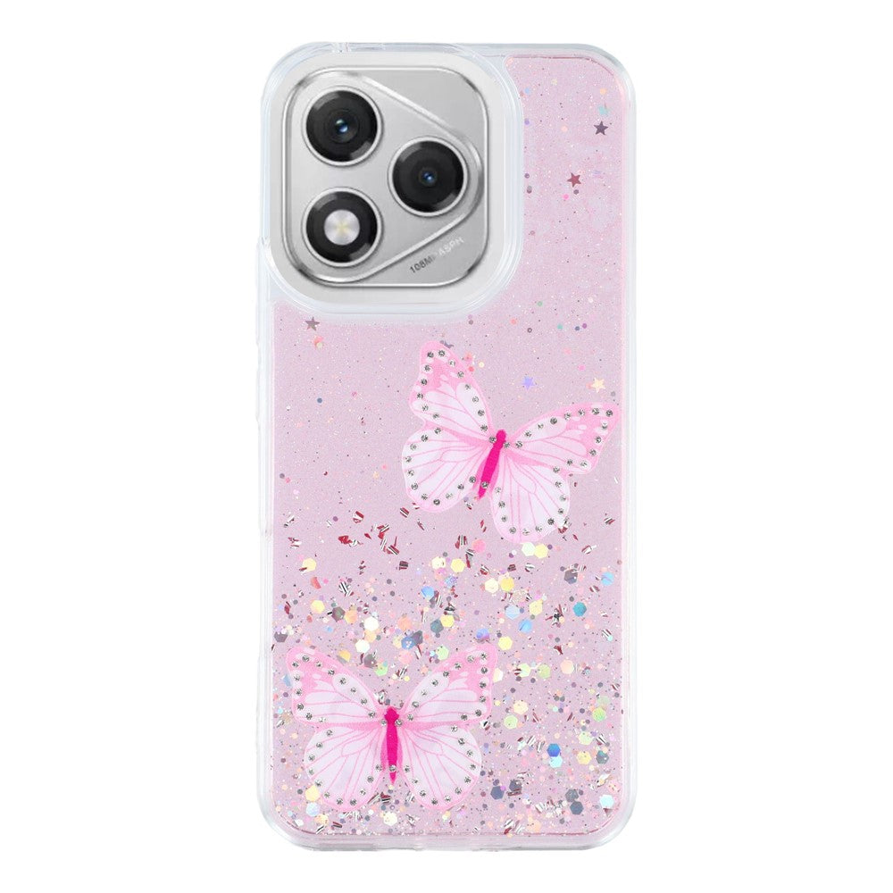 For Honor 400 Lite 5G Cover i Epoxy PVC med Sommerfugl TPU Estetik