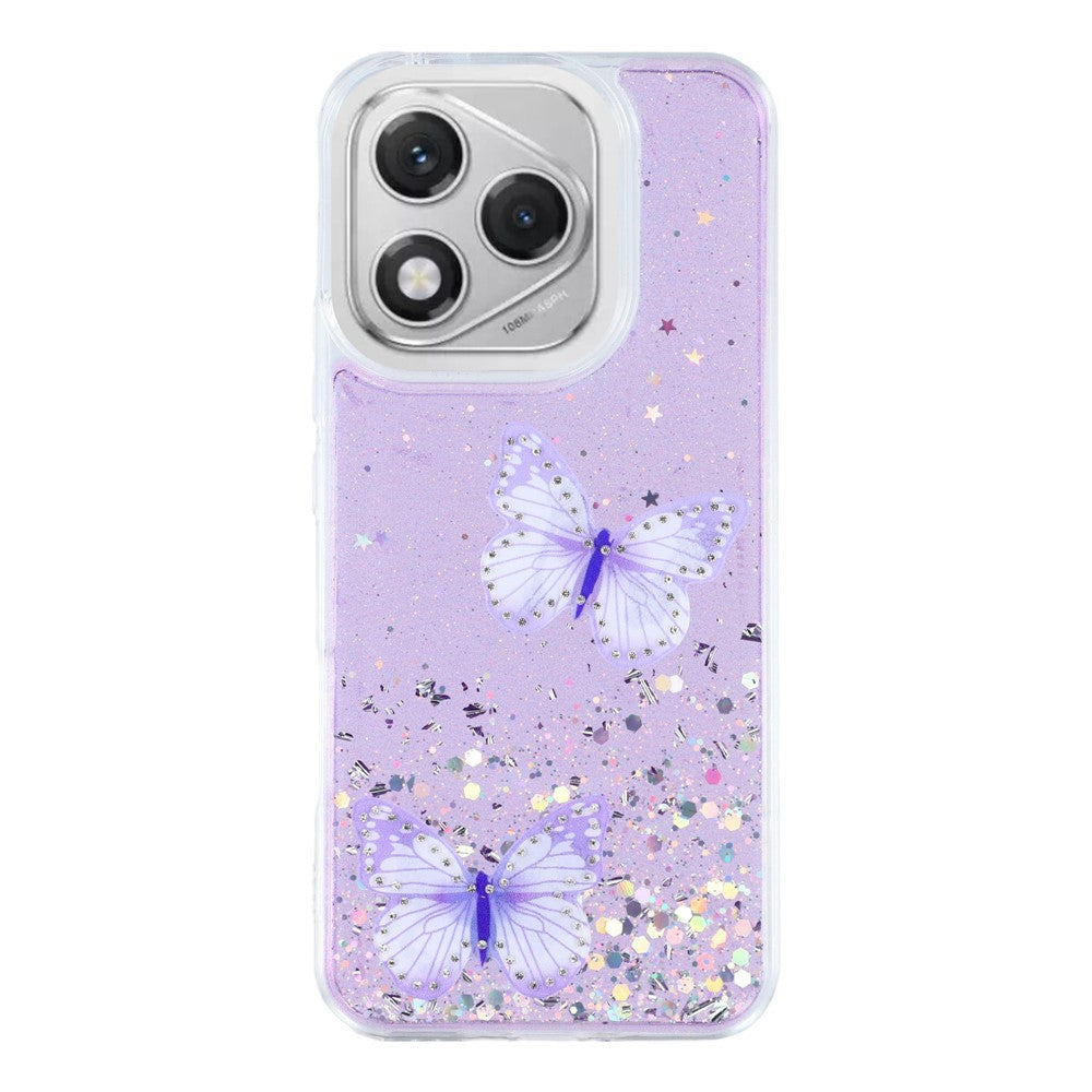 For Honor 400 Lite 5G Cover i Epoxy PVC med Sommerfugl TPU Estetik