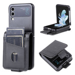 AZNS-mobilcover i PU-læder med magnetisk lukning til Samsung Galaxy Z Flip4 5G, stødsikkert cover med koskindstekstur, folioetui med kortplads