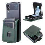 AZNS-mobilcover i PU-læder med magnetisk lukning til Samsung Galaxy Z Flip4 5G, stødsikkert cover med koskindstekstur, folioetui med kortplads
