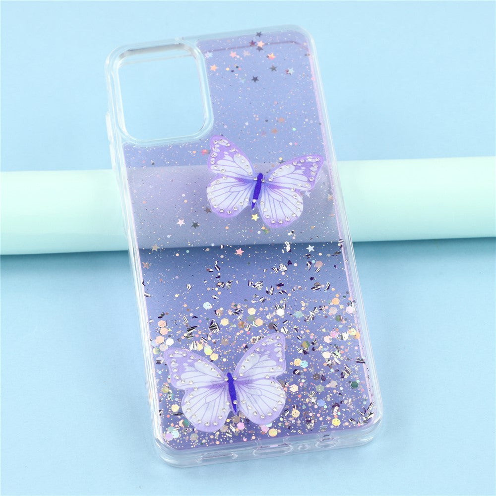 Til Samsung Galaxy A08 5G / A08 4G / A07 4G etui Epoxy PVC-sommerfugl TPU æstetisk telefoncover