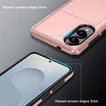 AMORUS til Samsung Galaxy S25 Edge cover med skydende kortholder PC TPU telefonbagside