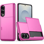 AMORUS til Samsung Galaxy S25 Edge cover med skydende kortholder PC TPU telefonbagside
