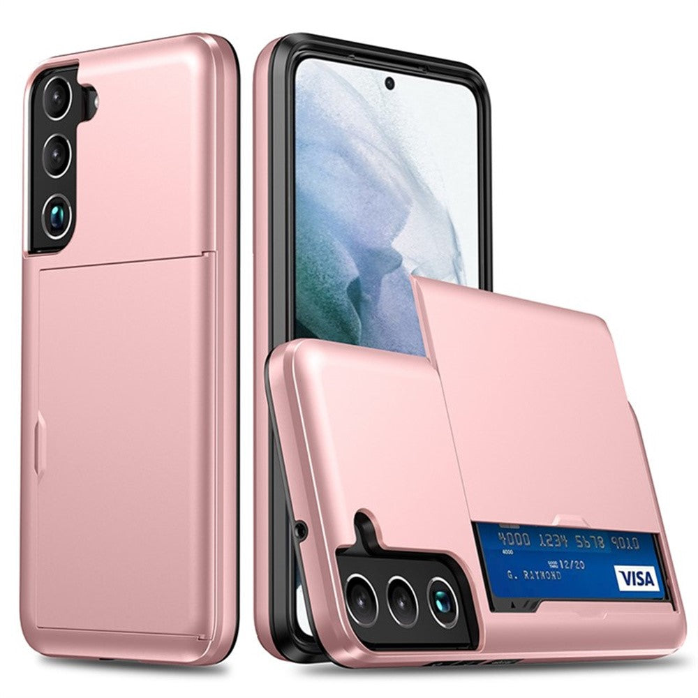 AMORUS til Samsung Galaxy S23 Cover med Skydende Kortlomme PC TPU Telefon Bagcover